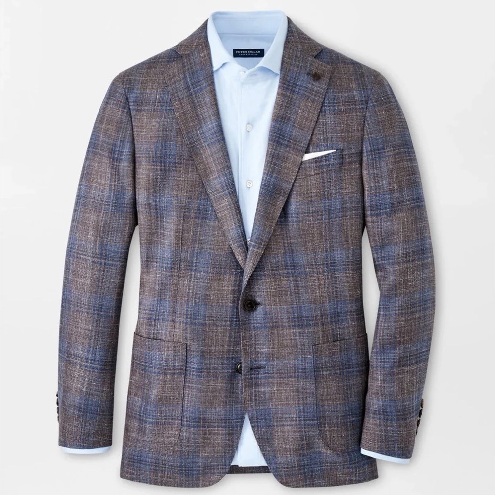 NWT Peter Millar Crown Crafted 44R Dawson Plaid Blazer Jacket Sport Coat $1,295